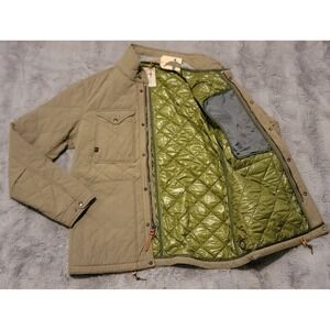 Relwen Quilted Tanker Jacket Mens Medium Barley Brown Lined Insulated Puffer Zip